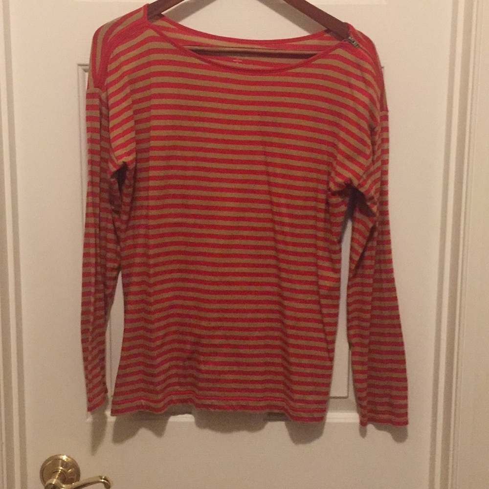 LOFT Long Sleeve Tee with Zipper shoulder